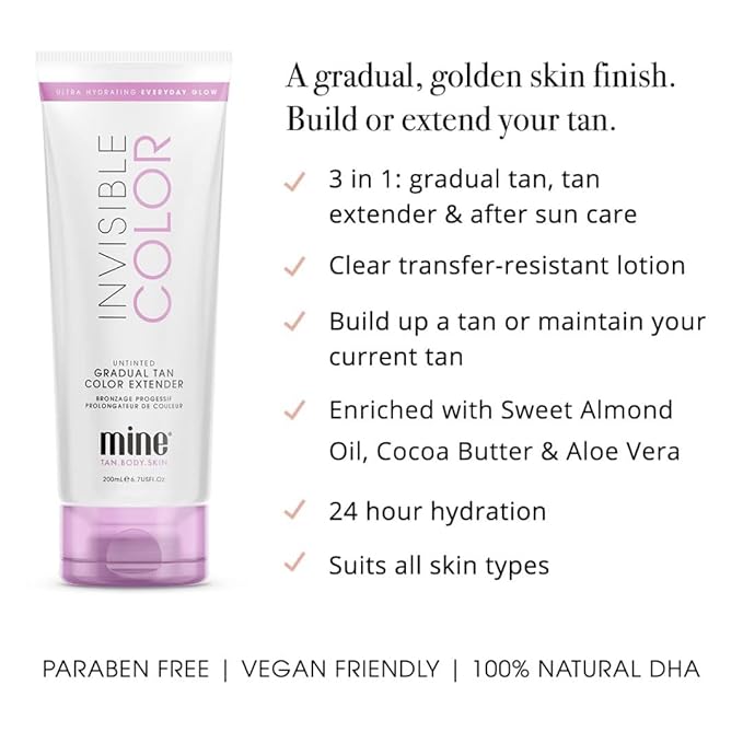 Minetan Self Tanner Lotion | Invisible Color Gradual Fake Tanning Body Lotion | Best Moisturizing Sunless Tan Cream | To Build a Deep Dark Bronze Or Maintain a Natural Golden Glow, 7 fl oz