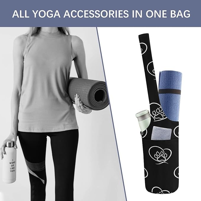 Portable Single Shoulder Yoga Mat Bag Carrier with Pocket Spacious Storage for Yoga Gym Fitness