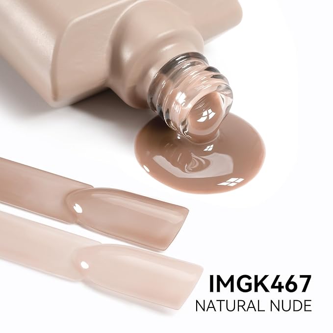 MAYCHAO 15ML Natural Nude Gel Nail Polish 1Pc Transparent Nude Gel Polish Soak Off UV LED Translucent Nail Polish Nail Art Starter Manicure Salon DIY at Home, 0.5 OZ