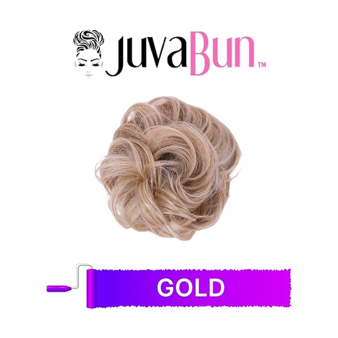Juvabun Messy Bun 2.0 Gold Blonde Messy Bun Hair Extension Lightweight Washable Hair Bun Scrunchie for Women Styling