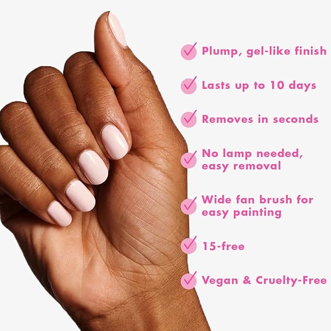 Olive & June Long Lasting Nail Polish | Valentine's Day | Plump Gel-Like Finish No Lamp Needed | Lasts up to 10 days | Salon-Quality 15-Free, Vegan & Cruelty-Free Chip-Resistant | GH Baby Pink