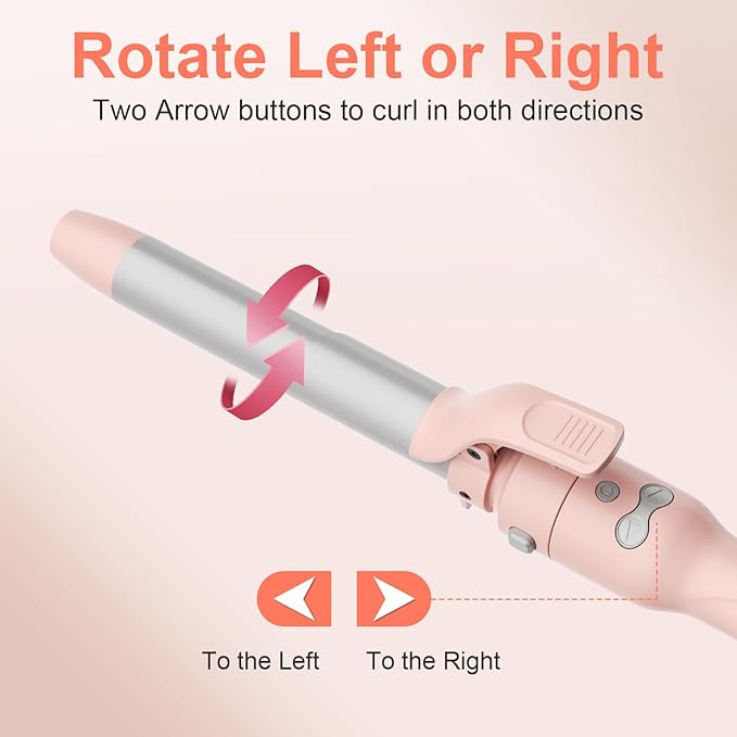 Rotating Curling Iron Set, Automatic Curling Wand for Long Hair, Easy to Use Hair Curler Get Effortless Beach Waves, 3 Sizes Ceramic Barrel 1/1.25/1.5 Inch to 410°F with Home Button, Dual Voltage