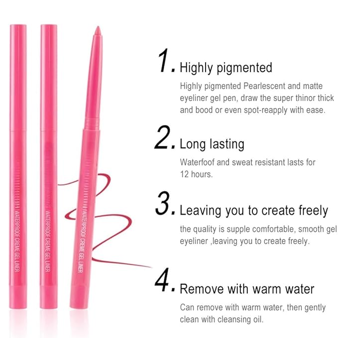 eyeliner pencil retractable eyeliner creamy pigmented smudge proof eye liner pen Blue