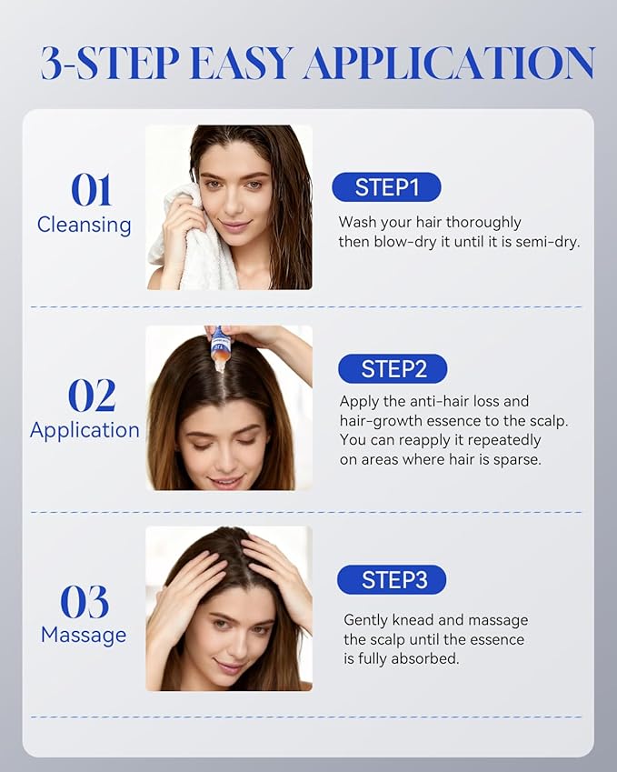 Hair Growth Serum Roll On 100ml | 3% Rosemary Extract + Caffeine | For Thinning Hair & All Hair Types | Fast-Absorbing, No-Rinse Treatment For Thinning Hair & All Hair Types 2pcs