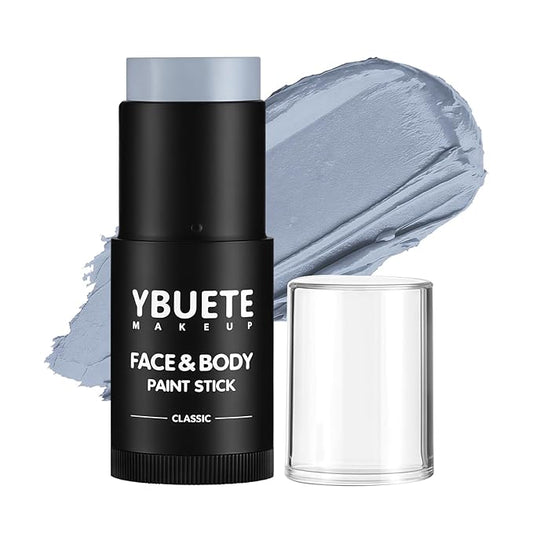 Grey Face Body Painting Stick, Professional Grey Full-coverage Cream Face Paint for Halloween SFX Zombie Grayscale Cosplay Makeup, Washable Eye Body Stick for Adult Costume Party
