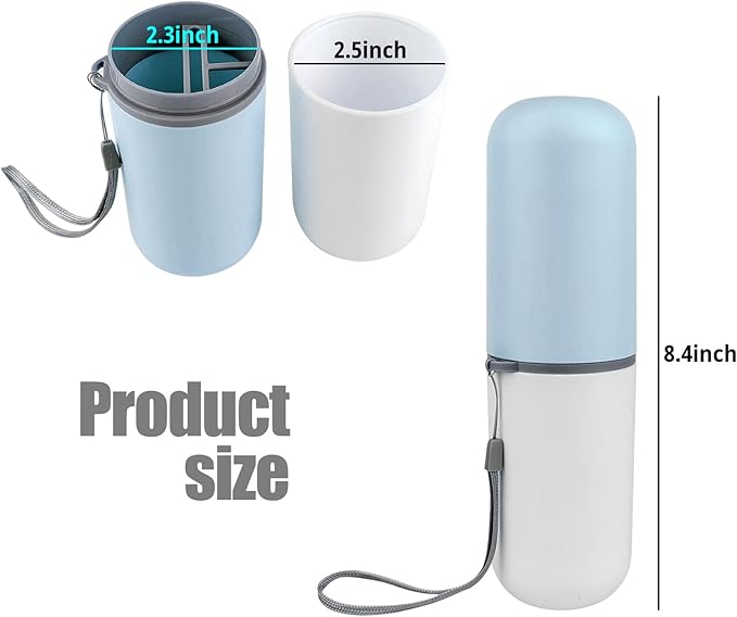 Travel Toothbrush Holder,Portable Toothbrush Holders for Couples,Multifuction Toothbrushes Toothpaste Set for Traveling, Camping, Business Trip and School (1, Blue/White)
