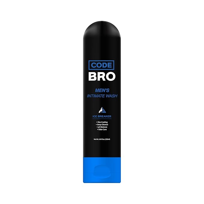 Code Bro Men's Intimate Wash Ice Breaker - Shower Stuff for Men (250ml, 8.45 fl oz)