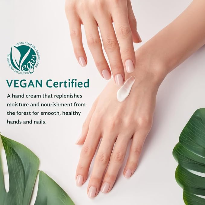 Vegan J. The Wood Hand Cream | Deep Hydration with Shea Butter | Fast-Absorbing, Non-Sticky, Vegan & Cruelty-Free Hand Care with Woody Amber Green Scent (1.69 fl.oz.)