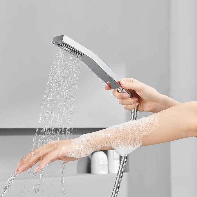 Artiqua Shower System 12 Inches Rain Shower Combo Set Chrome Ceiling Mount Shower Faucet Bathroom Faucets with Rainfall Shower Head and Hand Shower