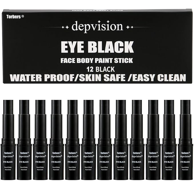 Depvision Eye Black Face Paint Stick for Sports,Waterproof Eye Black Baseball Gifts,Softball Football Face Body Paint for Halloween Makeup Colors Anti-Glare