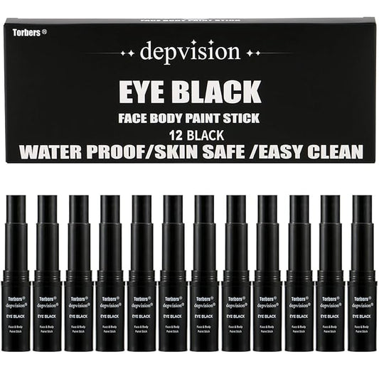 Depvision Eye Black Face Paint Stick for Sports,Waterproof Eye Black Baseball Gifts,Softball Football Face Body Paint for Halloween Makeup Colors Anti-Glare