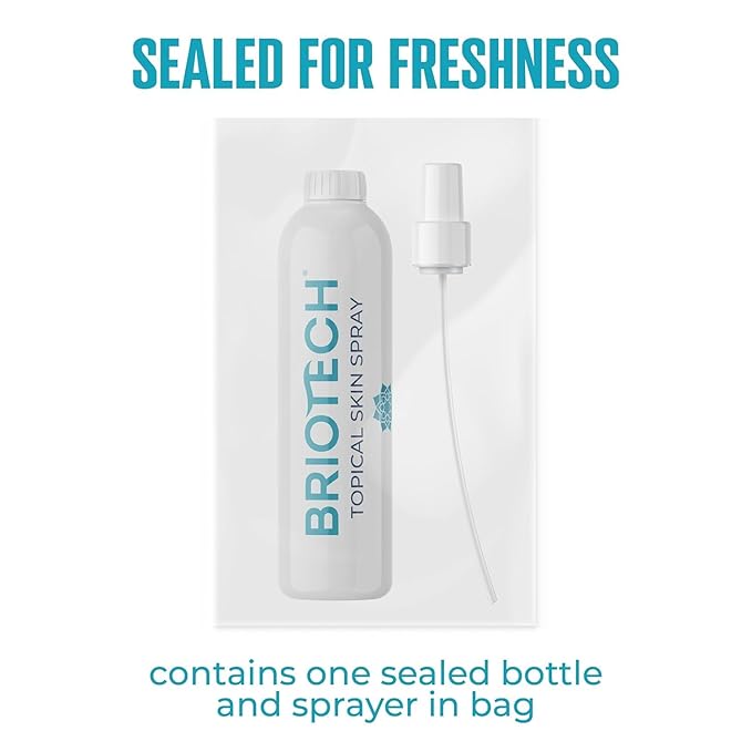 BRIOTECH Topical Skin Spray, Hypochlorous Acid Spray for Body & Face, HOCl Facial Mist, Support Against Irritation, Redness, Packaging May Vary, 4oz (2 Pack)