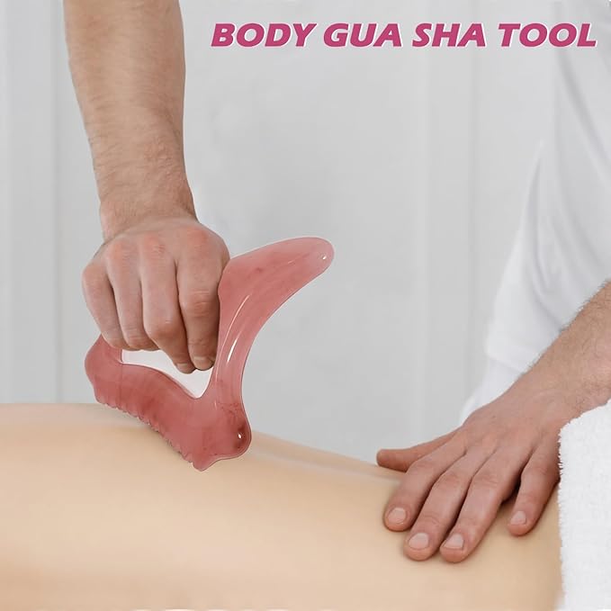 Body Gua Sha Tool for Cellulite Remover Muscle Pain Relief, Lymphatic Drainage Massager for Body Shaping, Muscle Pain Relief Red