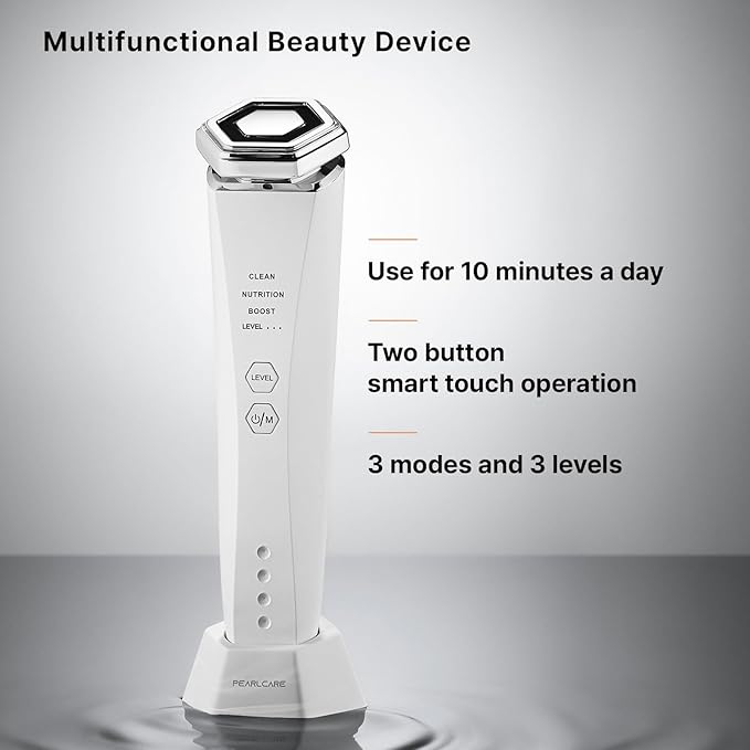 PEARLCARE Facial Massager, Anti Aging Face and Neck Massage Tool for Skin Care (White)