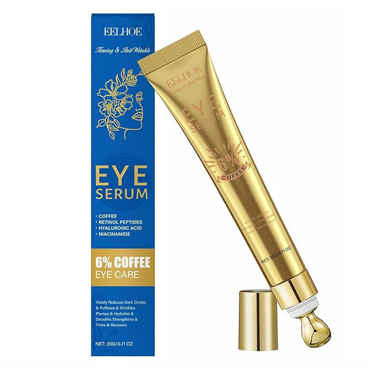 Retinol Eye Serum for Dark Circles & Puffiness with Niacinamide, Hyaluronic Acid & Caffeine - Anti-Aging Under Eye Treatment for Wrinkles, Brightening, Firming & Depuffing