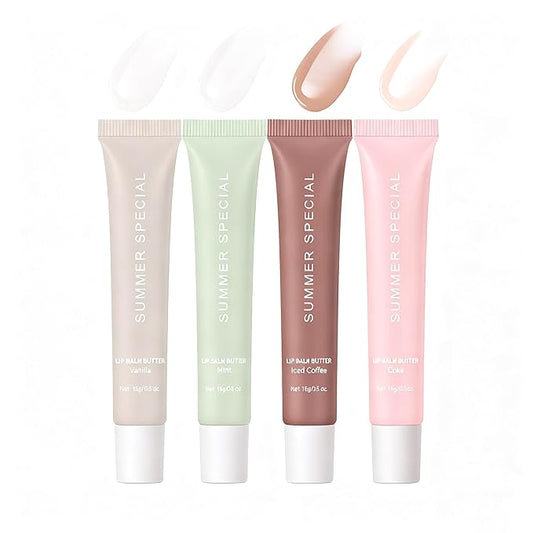 4PCS Summer Lip Gloss Lipstick, Containing Natural Oils And Fruit Extracts, Can Soothe And Soften Dry Lips, Keep Moisture For A Long Time, And Is Not Sticky (4PCS)
