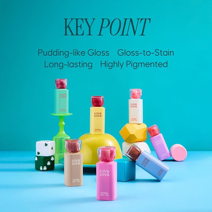 Pudding Glow Korean Lip Tint | Natural Lip Stain | Gloss to Stain | Long-Lasting & Non-Sticky | Lightweight Lip Tint | 0.14 oz. (07 COCO ROSE)