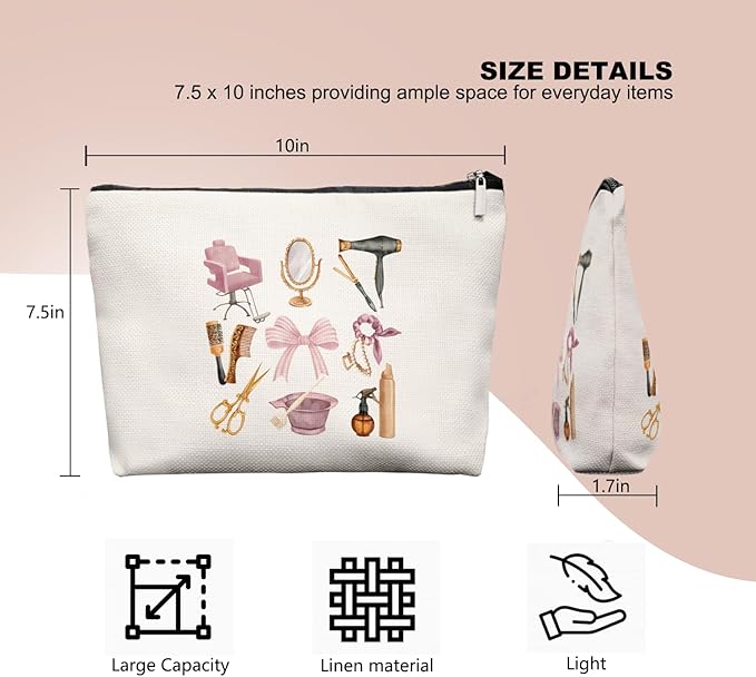 EKGJW Hairstylist Gifts Women Makeup Bag Make Up Bag, Cosmetic Bags for Hairstylists, Hairdresser Gifts for Cosmetology Student Teen Girls