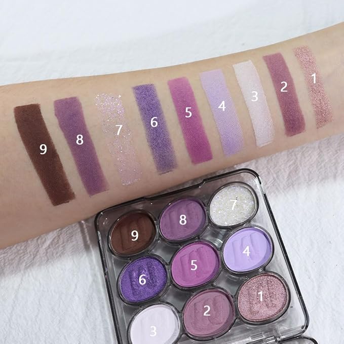 9 Colors Purple Grape Matte Shimmer Eyeshadow Palette