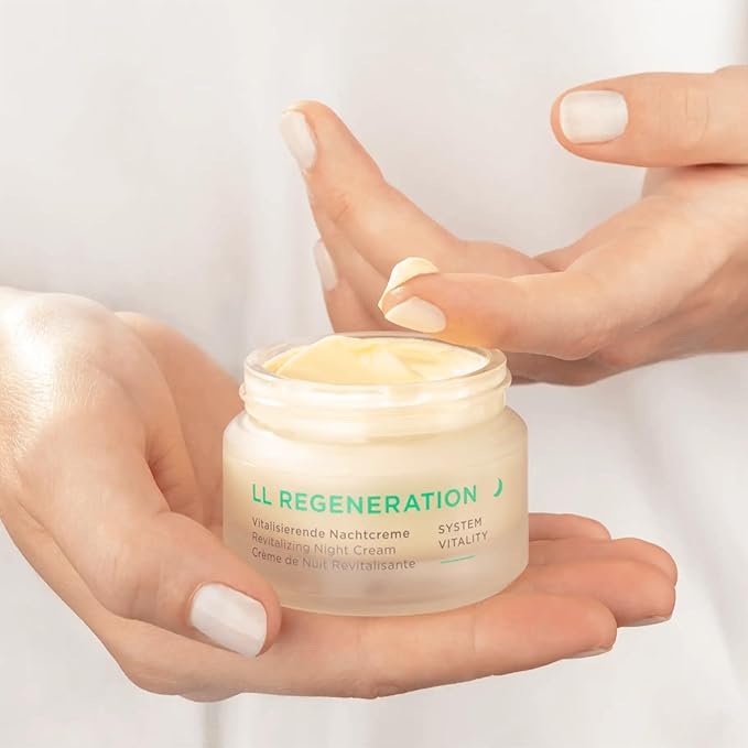 ANNEMARIE BÖRLIND - LL REGENERATION Revitalizing Night Cream - Natural Anti Aging Vitamin C, E and Retinoid Face Cream for Visibly Firmer and Wrinkle Free Skin - Step 4 of 5-1.69 Oz.