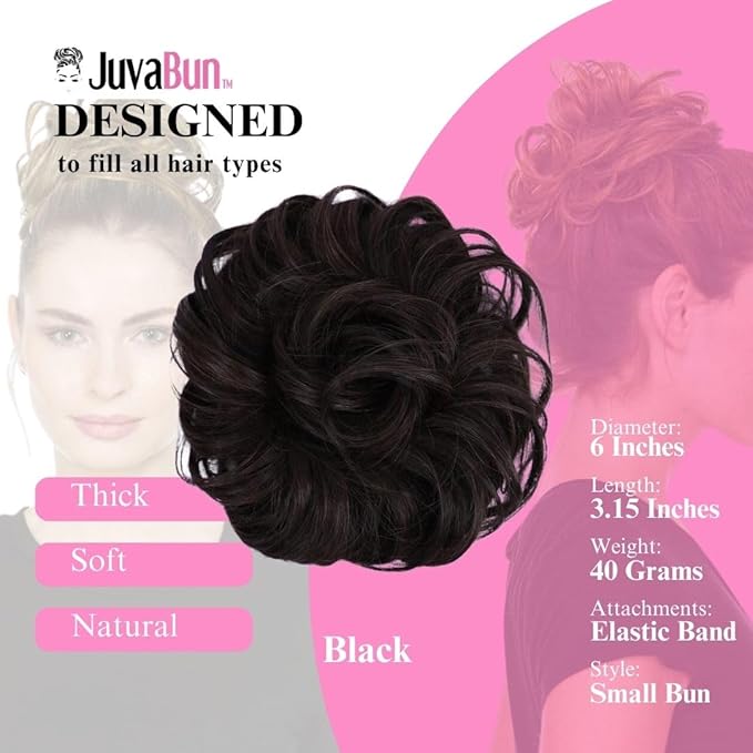 Juvabun Messy Bun 2.0 Dark Brown Curly Messy Bun Hair Extension Lightweight Washable Hair Bun Scrunchie for Women Everyday Updos
