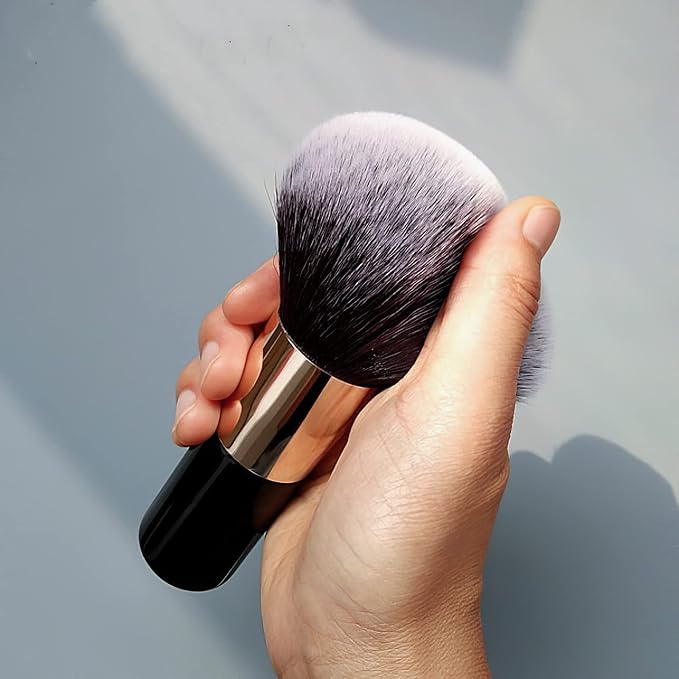 Makeup Blush Brushes for Cheeks, Travel Size Face Powder Brush for Loose Powder, Fluffy Foundation Brush for Face, Blush/Powder/Eye Shadow Brush Set, Beauty Tools (Black)