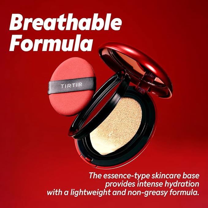 [*Mini Size*] TIRTIR Mask Fit Red Cushion Foundation | Full coverage, Weightless, Skin fit, Satin Glow Finish, Korean Makeup BB Foundation, beauty, Tattoo cover up, Buildable (#24N Latte, 0.15 Fl Oz)