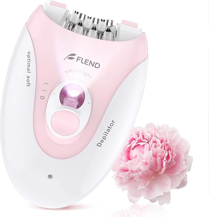 Epilator for Women Hair Removal Device with 36 Tweezers & Massage Pad - Painless LED Smooth Glide Epilator for Face, Arms, Legs & Body