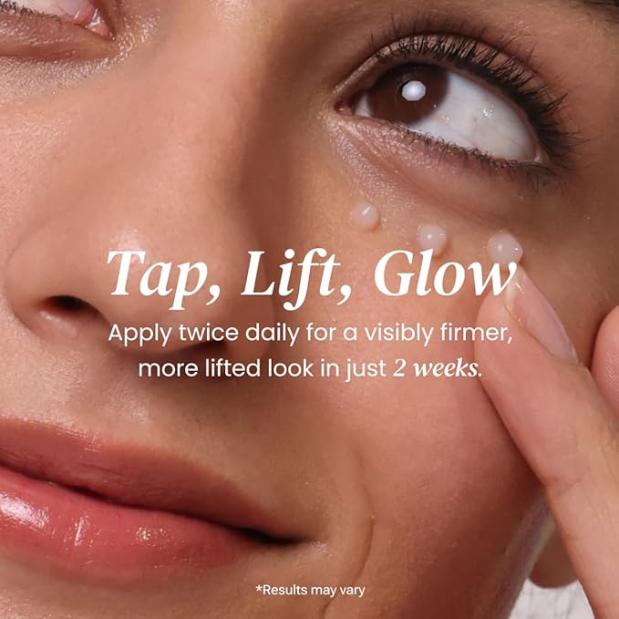 Eliré Korean Firming Eye Cream - Instant Lift and Tightening Treatment - Arginine/Lysine Peptides + Ceramide - Reduces Fine Lines, Wrinkles, Under-Eye Bags - Lightweight, Works Under Makeup - 15ml