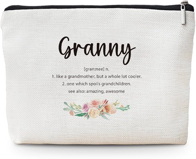 MOTERMATE Granny Gifts Makeup Bag, Best Granny Gifts for Christmas from Grandkids Granddaughter Grandson Cosmetic Bag for Women, Grandmother Gift Toiletry Bags Zipper Makeup Pouch