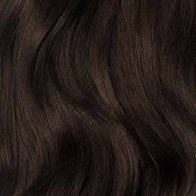Luxy 100% Remy Human Hair Extensions for Thin Hair Thinning Hair Fill-Ins – 6 Seamless Wefts Multi-Dimensional Color Blend - Natural-Looking Volume & Coverage 50 grams 12" Dark Brown Thinning