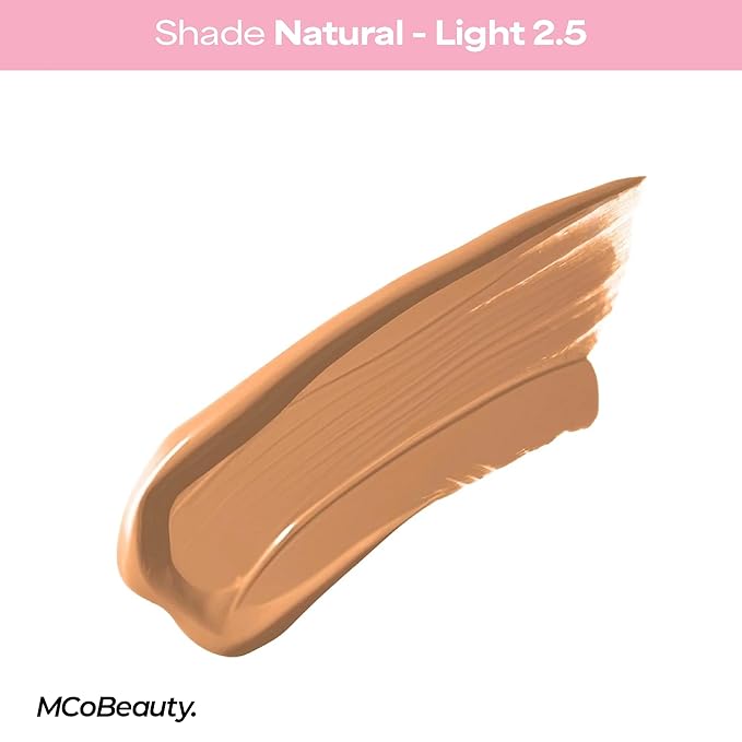 MCoBeauty - Brighten & Perfect Cream Concealer - 2.5 Light Natural - Hydrating Corrector Medium Coverage Blemish & Under Eye Concealer - With Vitamin E, Hyaluronic Acid & Aloe Vera