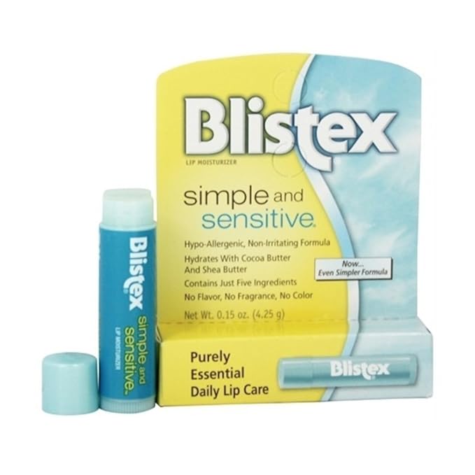 Blistex Moisturizers, Simple and Sensitive, Unflavored, Oz