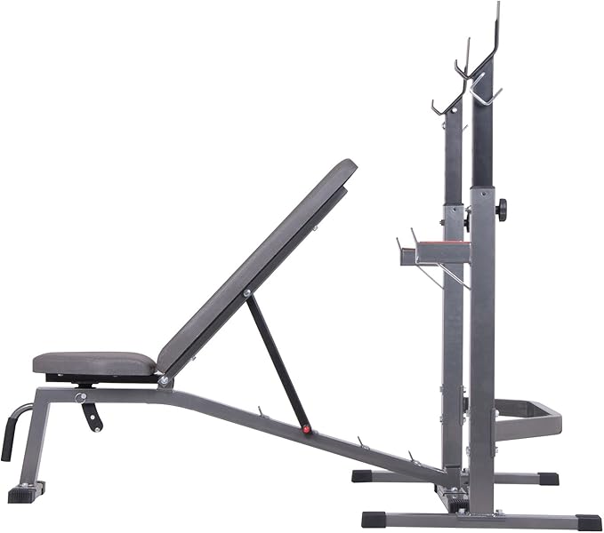 Body Champ Olympic Weight Bench with Squat Rack Included PRO3900, Grey