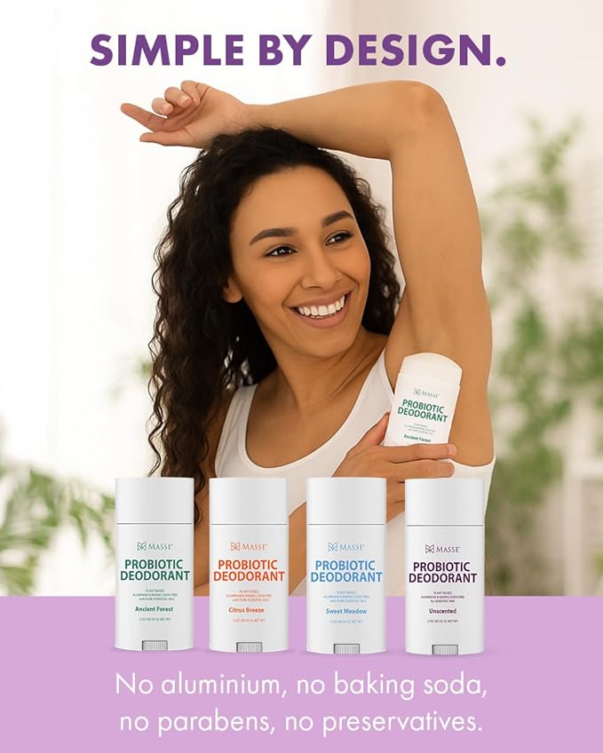 Probiotic Deodorant - Natural Deodorant for Women & Men, Plant-Based Aluminum & Baking Soda Free Deo Stick, 3 oz by Candida Freedom - Ancient Forest