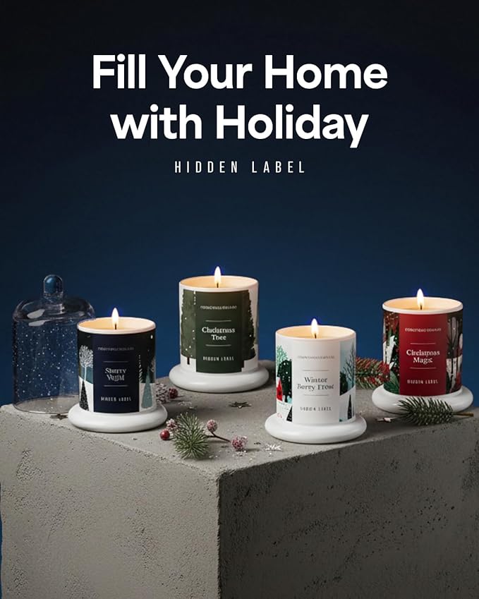 Christmas Candles, Starry Night Scented Candle, 10oz Natural Soy Wax in Clear Bell Jar, 60H Long-Lasting,Clean Burn,Non Toxic,Aromatherapy Candles for Home, Gifts for Women, Family, Holiday