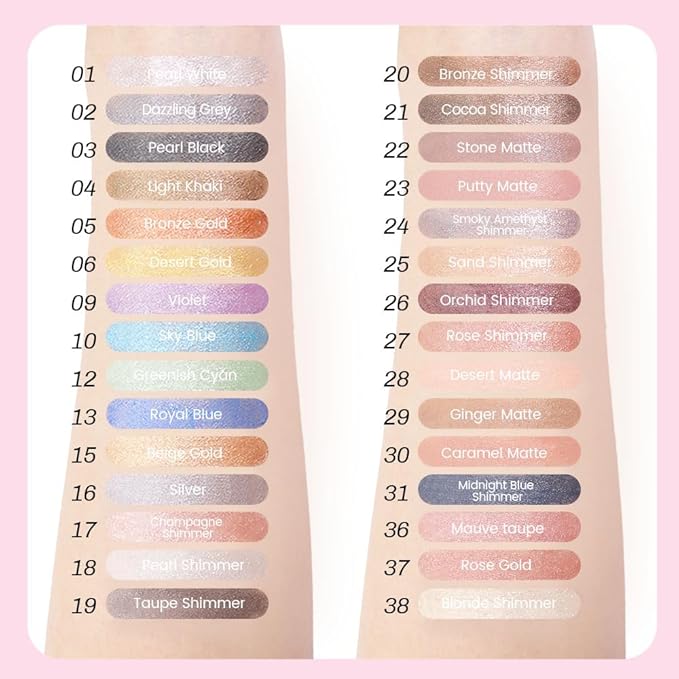 evpct 1Pcs Beige Gold Shimmer Cream Eye Shadow Brightener Sticks for Eyes Waterproof Pigmented, Double Ended Cream Eyeshadow Stick Pencil Pen with Applicator, Eye Shadow Palette Highlighter Makeup 15