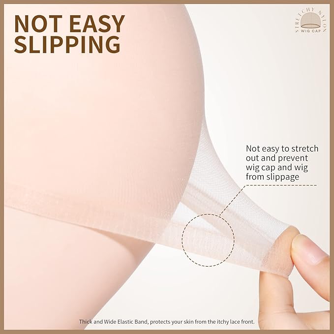 Teenitor 20PCS Wig Caps, Stretchy Thin and Transparent Wig Cap, Breathable Wig Cap for Lace Front Wig, Invisible Stocking Caps for Wigs, Bald Cap for Wig, Beige