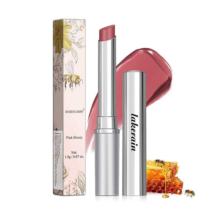 2PCS Honey Lipstick Tinted Lip Balm - Sheer Hydrating for All Skin Tones - Moisturizing Lip Color, Nourishing for Dry Lips (Pink)