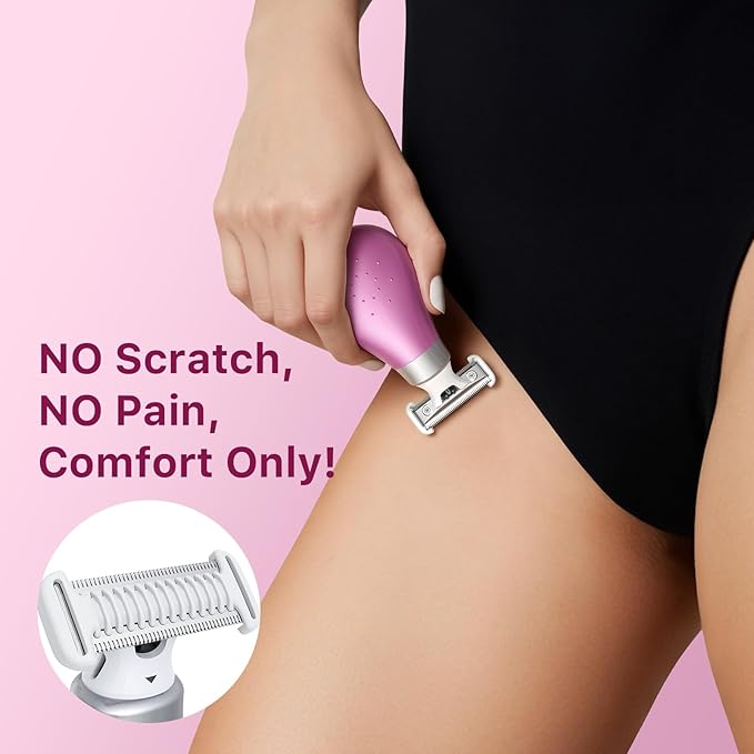 2026 New Bikini Trimmer for Women - Small But Powerful Electric Razors, Intimate Pubic Hair/Lady Facial Painless Removal, USB-C Cordless Body Shaver for Trip, Replaceable Wet/Dry Blade, Pink