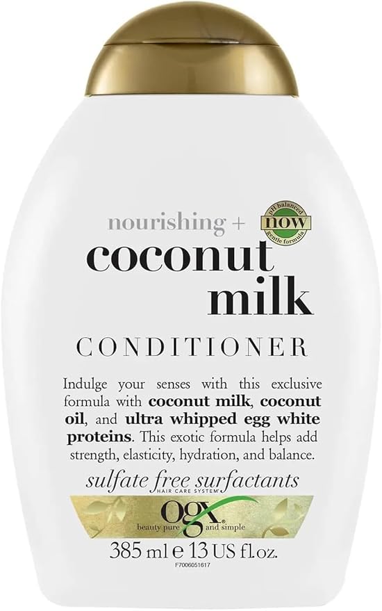 OGX Hair Conditioner, Nourishing Coconut Milk, Sulfate-Free | 13 Fl Oz | Pack of 2