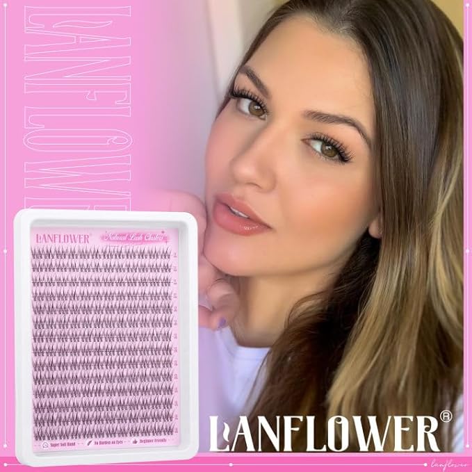 Natural Lash Clusters Kit Wispy Lash Extension Kit Bandless Eyelash Extension Kit C Curved Eyelash Clusters Soft and Lightweight Individual Lashes 168pcs Cluster Eyelash Extensions Kit by Lanflower