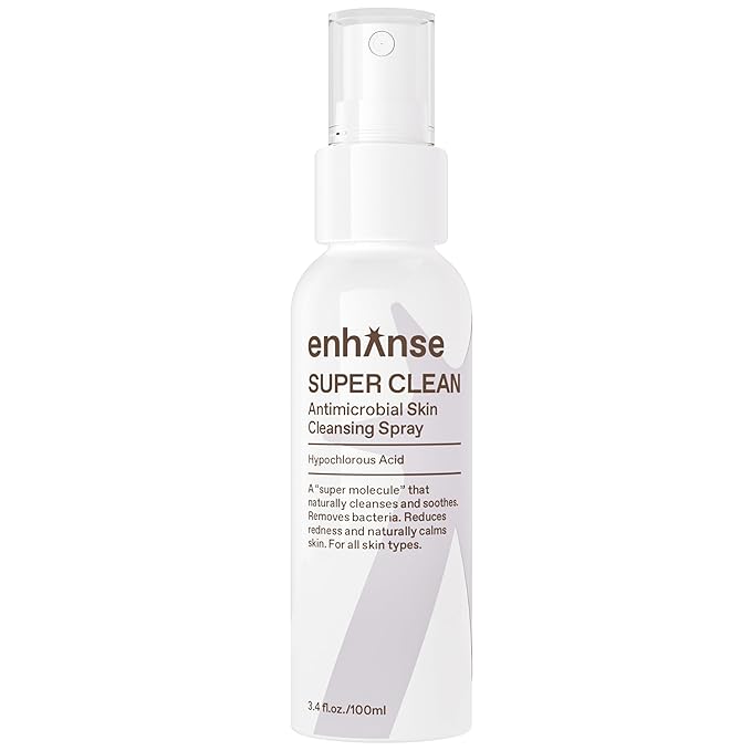 Super Clean, Hypochlorous Acid Spray, Helps Heal Acne Prone, Eczema, & Itchy Rashes, No Rinse Cleaner for Back Acne, Use Post Workout, Post Shave or Travel, Skin Care for Men, 100 mL