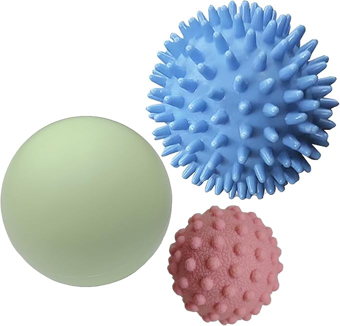 3PCS Firm Massage Lacrosse Balls for Myofascial Release, Muscle Knots, Trigger Point Therapy, Yoga Deep Tissue Massage, Pain Relieve from Plantar Fasciitis, Muscle Soreness Massager Ball