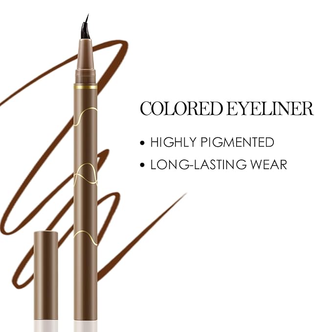 Boobeen Liquid Eyeliner Pen, Matte Eye Liner with Precision CurveTip, Long Lasting Eyeliner Pencil for Bold Eye Makeup, Glides on Smoothly