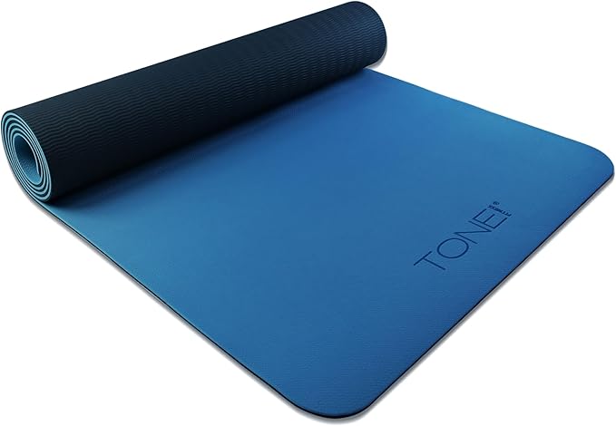 TONE Fitness Yoga Mat 1/4" Thick Non Slip Exercise & Pilates Mat for Home Workouts with Carrying Strap | Multiple Options