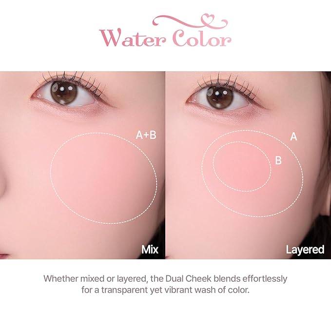 2aN Dual Color Face Blusher, Buildable & Blendable Cheek Color, Natural & Vibrant Finish, Long-Lasting Powder Blush, Blends Easily with Natural Skin Tones, Korean Beauty (05 Mood In Cheek)