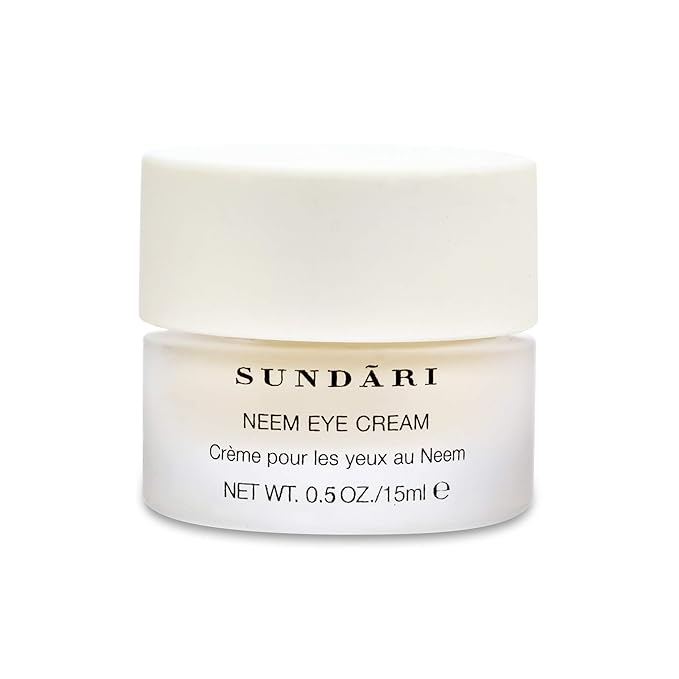 SUNDARI Neem Eye Cream, 0.5 Fl Oz, Lightweight Under Eye Cream, Reduces Puffiness, Dark Circles & Firms Delicate Skin, Nourishing and Soothing