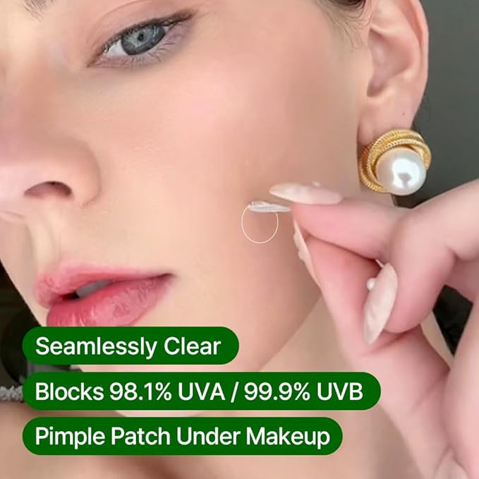 FRANZ Invisible Dark Spot Pimple Patch for Acne Marks, Ultra-Thin Makeup-Friendly Spot Treatment with UV Protection – 12 Patches