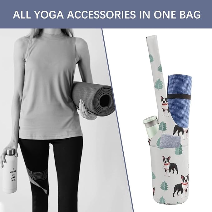 Portable Yoga Mat Carrier Single Shoulder Bag with Pocket Spacious for Yoga Gym Fitness Travel